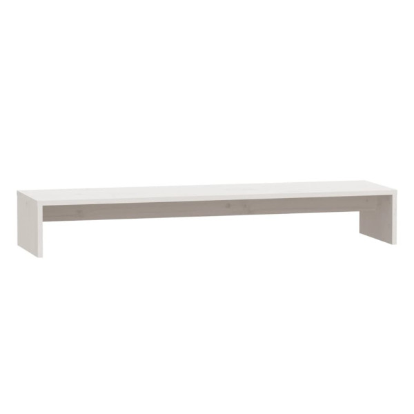 Podstawka Pod Monitor Biała Drewniana Stolik Półka 100x27x15 cm 764705