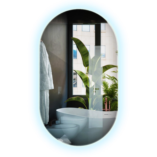 Podświetlane lustro LED Wallfluent 58 x 100 cm zimna barwa światła 896355