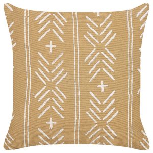 Poduszka bawełniana 45 x 45 cm beżowo-biała 64068 Poduszka bawełniana 45 x 45 cm beżowo-biała 64068