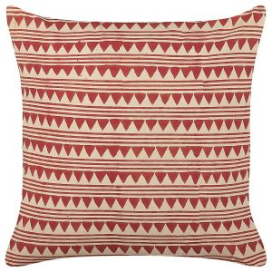 Poduszka bawełniana 45 x 45 cm czerwono-beżowa 64221 Poduszka bawełniana 45 x 45 cm czerwono-beżowa 64221