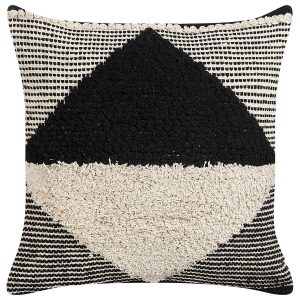 Poduszka bawełniana 50×50 cm beżowo-czarna 64480 Poduszka bawełniana 50×50 cm beżowo-czarna 64480