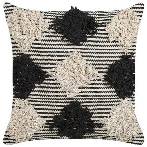 Poduszka bawełniana 50×50 cm beżowo-czarna 64017 Poduszka bawełniana 50×50 cm beżowo-czarna 64017
