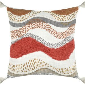Poduszka Dekoracyjna ASWAN 45×45 cm Fale Chwosty do Salonu 645736 Poduszka Dekoracyjna ASWAN 45×45 cm Fale Chwosty do Salonu 645736