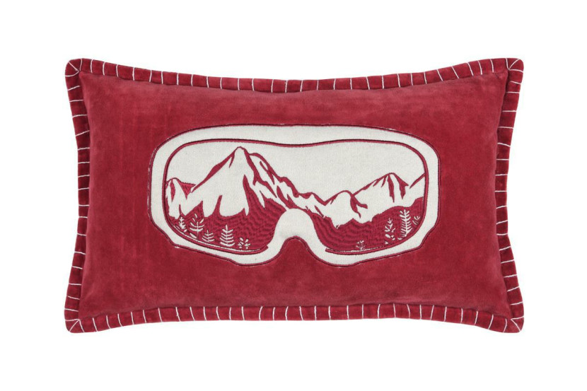 Poduszka Dekoracyjna CHAMONIX 30x50 cm Gogle Góry Czerwona do Salonu 645712