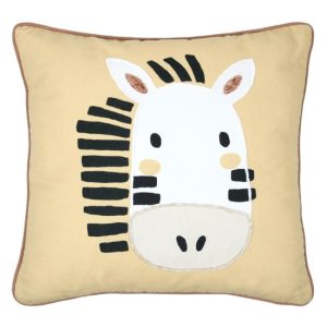 Poduszka dekoracyjna do pokoju dziecka COQUIN zebra, 40 x 40 cm 437296 Poduszka dekoracyjna do pokoju dziecka COQUIN zebra, 40 x 40 cm 437296