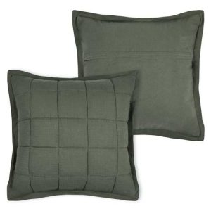 Poduszka Dekoracyjna ELLIE 45×45 cm Khaki Pikowana do Salonu 646129