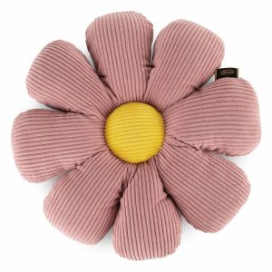 Poduszka dekoracyjna FLOWER kwiat sztruks pudrowy róż z żółtym środkiem 1004598 Poduszka dekoracyjna FLOWER kwiat sztruks pudrowy róż z żółtym środkiem 1004598