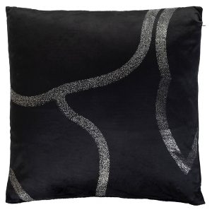 Poduszka dekoracyjna Glam 45×45 cm czarna 498636 Poduszka dekoracyjna Glam 45×45 cm czarna 498636