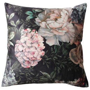 Poduszka dekoracyjna Hortensje 45×45 cm czarna 235949