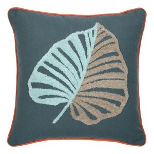 Poduszka dekoracyjna KENTIA 40×40 cm zielona motyw liść 807331 Poduszka dekoracyjna KENTIA 40×40 cm zielona motyw liść 807331