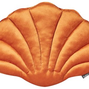 Poduszka dekoracyjna muszla welurowa pomarańczowa 169277
