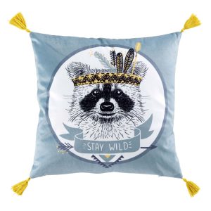 Poduszka dekoracyjna STAY WILD, z frędzlami, 40 x 40 cm 239629 Poduszka dekoracyjna STAY WILD, z frędzlami, 40 x 40 cm 239629