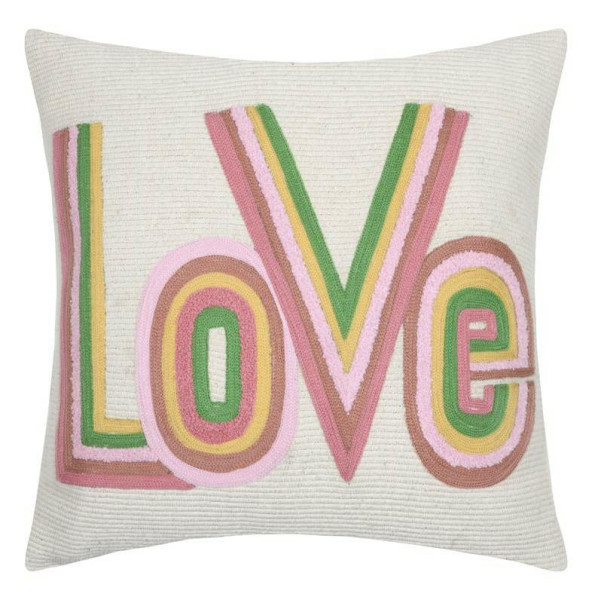 Poduszka dekoracyjna SWEETLOVE 40x40 bawełniana z haftem LOVE kremowa 1004597