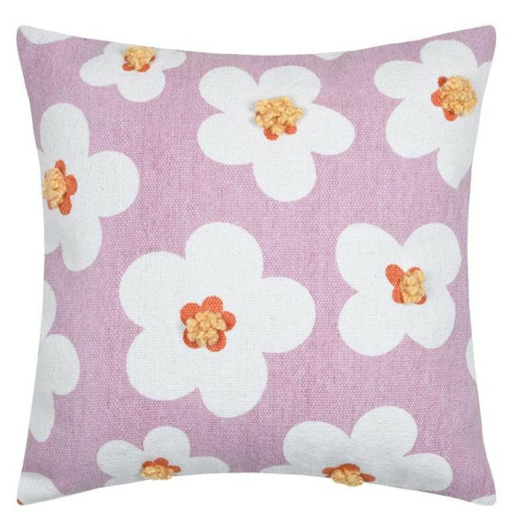 Poduszka dekoracyjna SWEETLOVE 40x40 cm parme kwiatowy wzór 100% bawełna 1004607