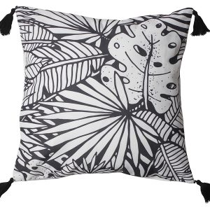 Poduszka dekoracyjna Ystad 45×45 cm czarno-biała 235963 Poduszka dekoracyjna Ystad 45×45 cm czarno-biała 235963
