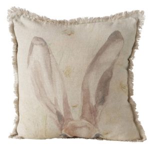 Poduszka dekoracyjna z frędzlami RABBIT, lniana, 45 x 45 cm 302688 Poduszka dekoracyjna z frędzlami RABBIT, lniana, 45 x 45 cm 302688