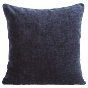 Poduszka dekoracyjna ze srebrną lamówką 45×45 cm granatowa 795695 Poduszka dekoracyjna ze srebrną lamówką 45×45 cm granatowa 795695