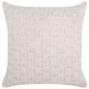 Poduszka dekoracyjne pleciona 45 x 45 cm beżowa 282915 Poduszka dekoracyjne pleciona 45 x 45 cm beżowa 282915