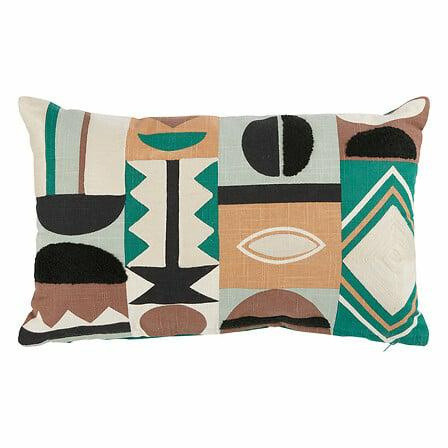 Poduszka malakite haftowana 30x50 cm zielona styl boho 699164