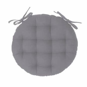 Poduszka na krzesło 38cm okrągła szara 76352