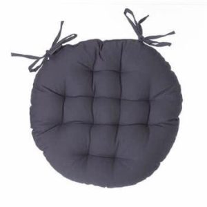 Poduszka na krzesło 38cm okrągła szara 76348