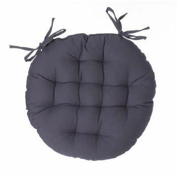 Poduszka na krzesło 38cm okrągła szara 76348