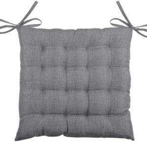 Poduszka na krzesło BEA 40×40 cm antracyt pikowana z wiązaniami 1024577 Poduszka na krzesło BEA 40×40 cm antracyt pikowana z wiązaniami 1024577