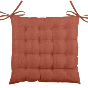 Poduszka na krzesło BEA 40×40 cm ceglana pikowana z wiązaniami 1024580 Poduszka na krzesło BEA 40×40 cm ceglana pikowana z wiązaniami 1024580