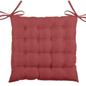 Poduszka na krzesło BEA 40×40 cm czerwona pikowana z wiązaniami 1024572 Poduszka na krzesło BEA 40×40 cm czerwona pikowana z wiązaniami 1024572