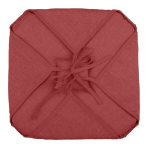 Poduszka na krzesło BEA 40×40 cm czerwona pikowana z wiązaniem poliester 762832 Poduszka na krzesło BEA 40×40 cm czerwona pikowana z wiązaniem poliester 762832