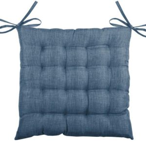 Poduszka na krzesło BEA 40×40 cm granatowa pikowana z wiązaniami 1024568 Poduszka na krzesło BEA 40×40 cm granatowa pikowana z wiązaniami 1024568