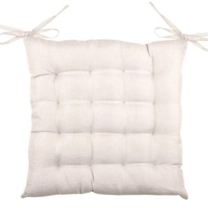 Poduszka na krzesło BEA 40×40 cm jasny beż pikowana z wiązaniami 1024564 Poduszka na krzesło BEA 40×40 cm jasny beż pikowana z wiązaniami 1024564