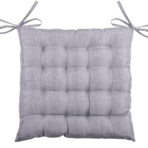 Poduszka na krzesło BEA 40×40 cm szara pikowana z wiązaniami 1024582 Poduszka na krzesło BEA 40×40 cm szara pikowana z wiązaniami 1024582