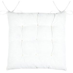 Poduszka na krzesło BIBURY 38×38 cm beżowa dwustronna w kwiaty z wiązaniami 1024584 Poduszka na krzesło BIBURY 38×38 cm beżowa dwustronna w kwiaty z wiązaniami 1024584