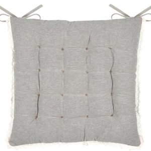 Poduszka na krzesło CLARINE 38×38 cm z falbaną dwustronna beżowa ptak 1024570 Poduszka na krzesło CLARINE 38×38 cm z falbaną dwustronna beżowa ptak 1024570