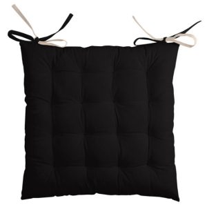 Poduszka na krzesło DUO 40×40 dwustronna czarno beżowa pikowana wiązaniami 1017187 Poduszka na krzesło DUO 40×40 dwustronna czarno beżowa pikowana wiązaniami 1017187