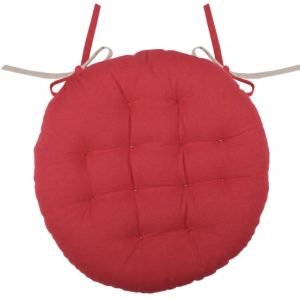 Poduszka na krzesło DUO okrągła 38 cm dwustronna pikowana czerwona beżowa 739224 Poduszka na krzesło DUO okrągła 38 cm dwustronna pikowana czerwona beżowa 739224