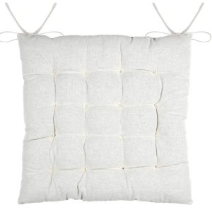 Poduszka na krzesło GINNY 38×38 cm dwustronna kremowa w kwiaty z wiązaniami 1024578 Poduszka na krzesło GINNY 38×38 cm dwustronna kremowa w kwiaty z wiązaniami 1024578
