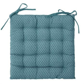 PODUSZKA NA KRZESŁO kwadratowa 38cm niebieska z bawełny 76349