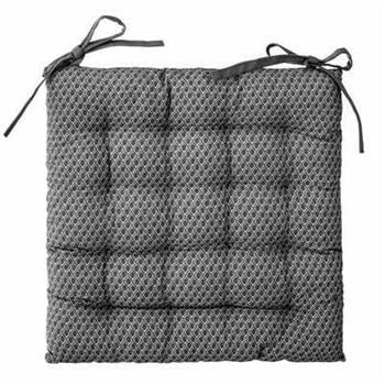 PODUSZKA NA KRZESŁO kwadratowa 38cm szara z bawełny pikowana 76328