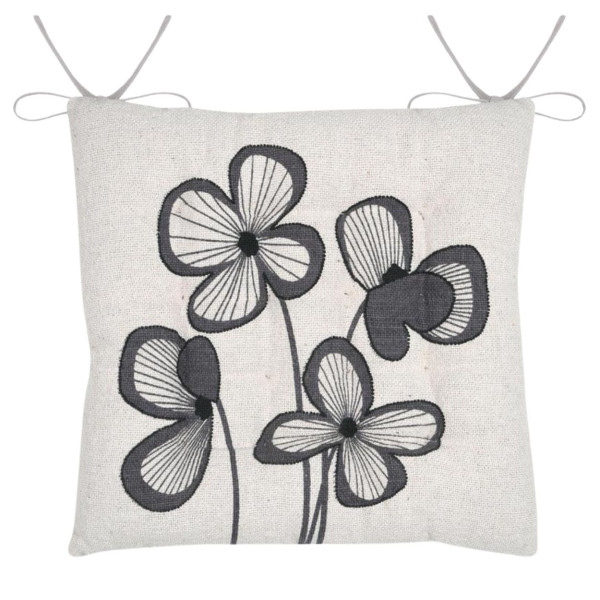Poduszka na krzesło TILDA 38x38 cm dwustronna off white motyw kwiatowy 1004133