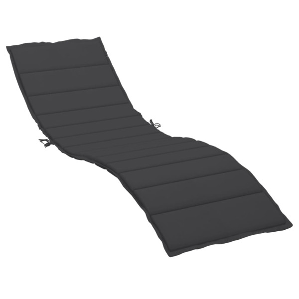 Poduszka na leżak Czarny 200 x 60 x 3 cm Tkanina vidaXL 1089658