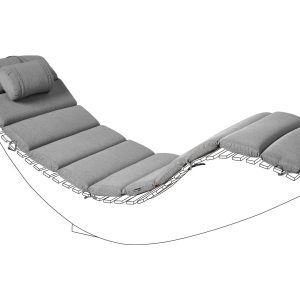 Poduszka na leżak ogrodowy BRESCIA PREMIUM 180 x 60 cm Szary 727500 Poduszka na leżak ogrodowy BRESCIA PREMIUM 180 x 60 cm Szary 727500