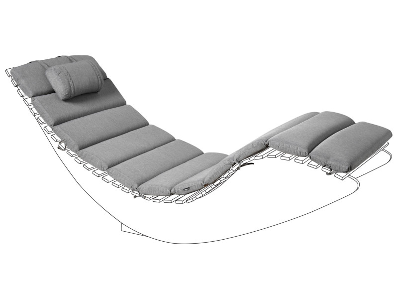 Poduszka na leżak ogrodowy BRESCIA PREMIUM 180 x 60 cm Szary 727500
