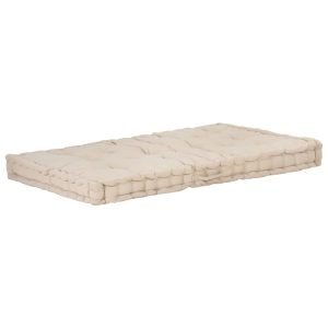 Poduszka na paletę Beż 120 x 80 x 10 cm Bawełna vidaXL 1089969