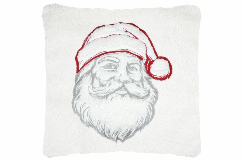 Poduszka Noel poliester biało-czerwony Mikołaj 807327
