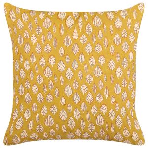 Poduszka ozdobna w liście 45×45 cm żółta 64562 Poduszka ozdobna w liście 45×45 cm żółta 64562