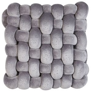 Poduszka precel welurowa 30 x 30 szara 191924 Poduszka precel welurowa 30 x 30 szara 191924