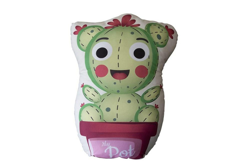 Poduszka przytulanka 40x40 My Pot Kaktus zielono-różowy 965998