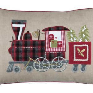 Poduszka REVEILLON szaro-czerwona lokomotywa 807314 Poduszka REVEILLON szaro-czerwona lokomotywa 807314